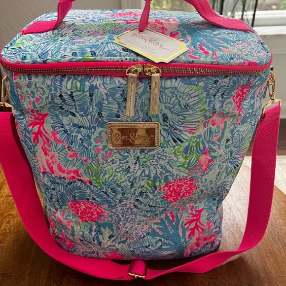 Lilly Pulitzer – Borra Termica Porta Vino Morbida Con Tracolla – Capacità 2-4 Bottiglie – Per Picnic E Spiaggia